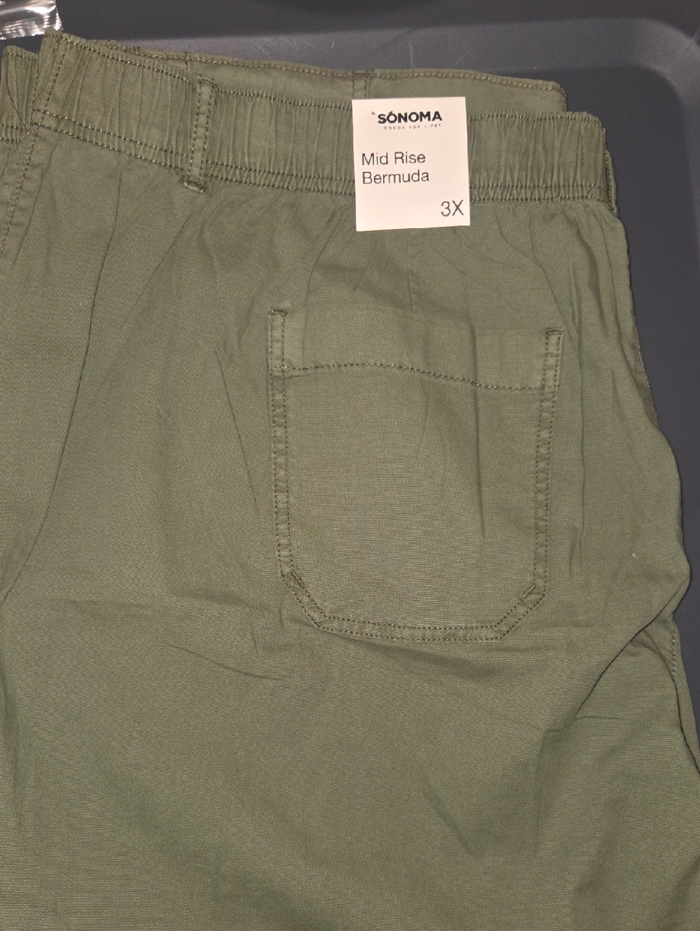 Sonoma Olive Green Mid Rise Bermuda Shorts - 3X